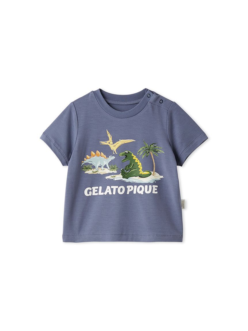 GELATO PIQUE KIDS & BABY「【BABY】【接触冷感】スリーピングダイナソーワンポイントTシャツ」|その他ベビーウェア|
