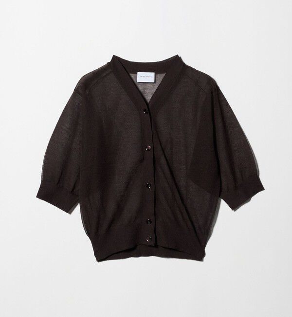 UNITED ARROWS「シアー Vネック カーディガン ‐ウォッシャブル‐」|カーディガン|DK.BROWN