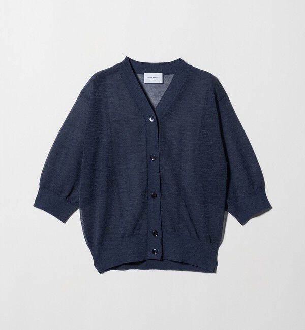 UNITED ARROWS「シアー Vネック カーディガン ‐ウォッシャブル‐」|カーディガン|NAVY