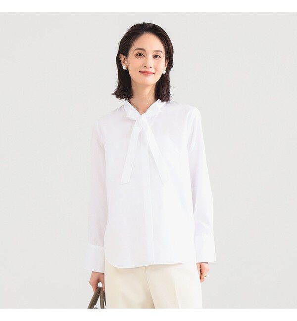 Demi-Luxe BEAMS 「コットン リボンタイ シャツ」|シャツ・ブラウス|