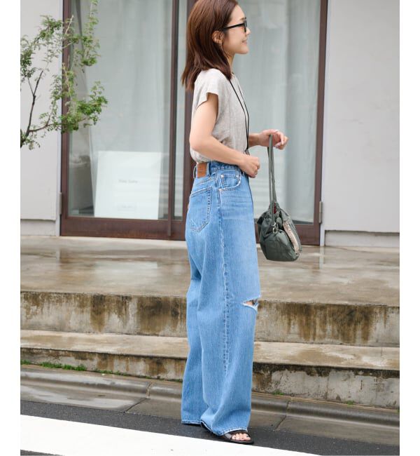 OUTDOOR PRODUCTS Usual Things「ULTデニムハイライズルーズスラッシュ5PKT」|デニム|