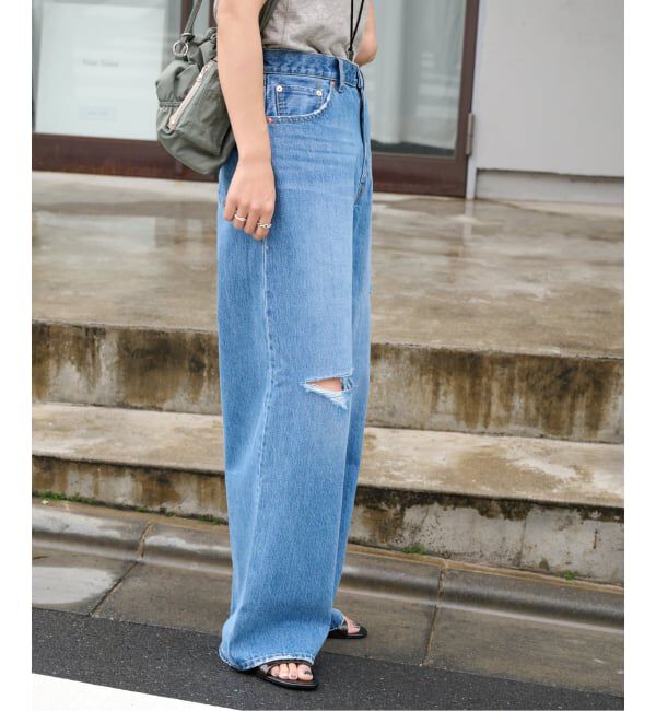 OUTDOOR PRODUCTS Usual Things「ULTデニムハイライズルーズスラッシュ5PKT」|デニム|