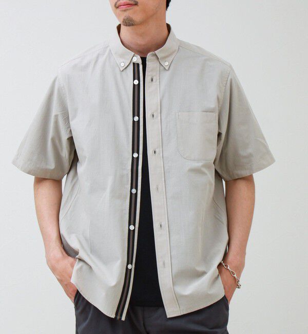 GLOSTER「オーバーフローサッカーニットテープS/Sシャツ」|シャツ・ブラウス|