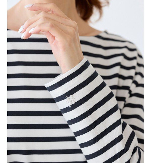 Rope&rsquo;Picnic「刺繍入りボーダーカットトップス」|Tシャツ・カットソー|