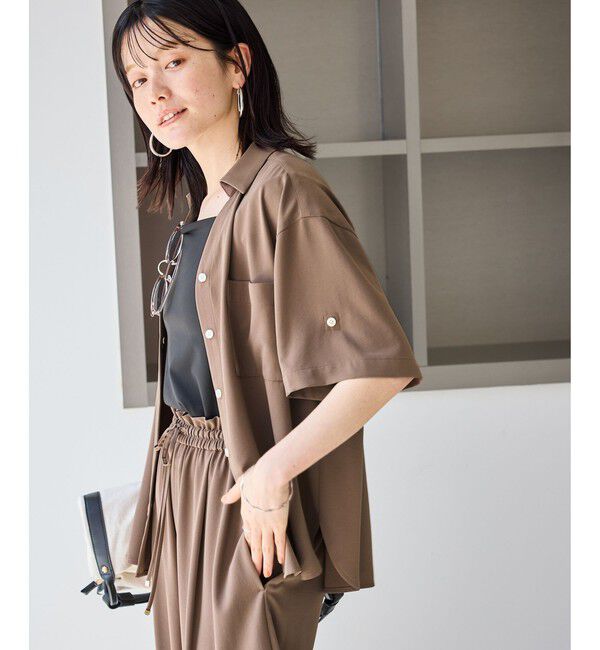 Rope&rsquo;Picnic「カットジョーゼットスキッパーブラウス/UVケア・接触冷感・防シワ」|シャツ・ブラウス|