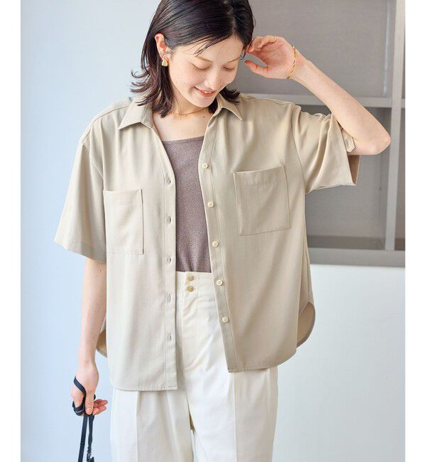 Rope&rsquo;Picnic「カットジョーゼットスキッパーブラウス/UVケア・接触冷感・防シワ」|シャツ・ブラウス|