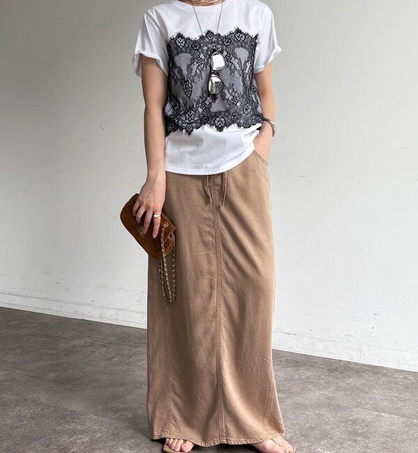  「レースドッキングTEE」|Tシャツ・カットソー|