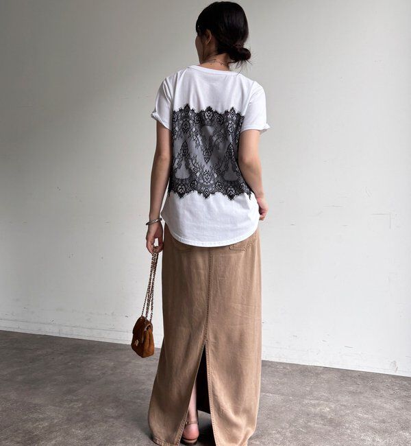  「レースドッキングTEE」|Tシャツ・カットソー|