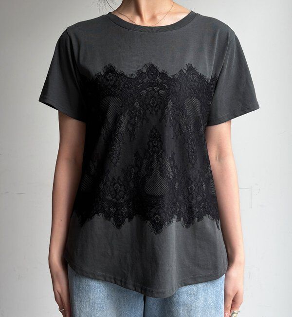  「レースドッキングTEE」|Tシャツ・カットソー|