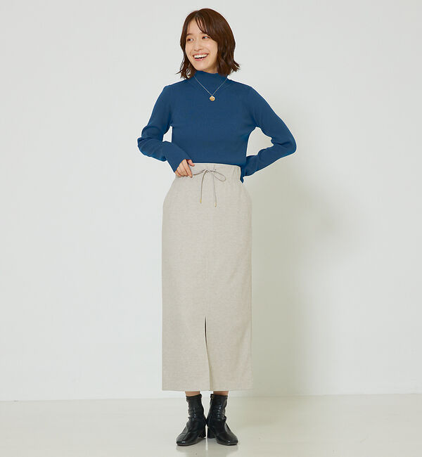 abahouse mavie「ポリエステルリブハイネックプルオーバー」|ニット・セーター|