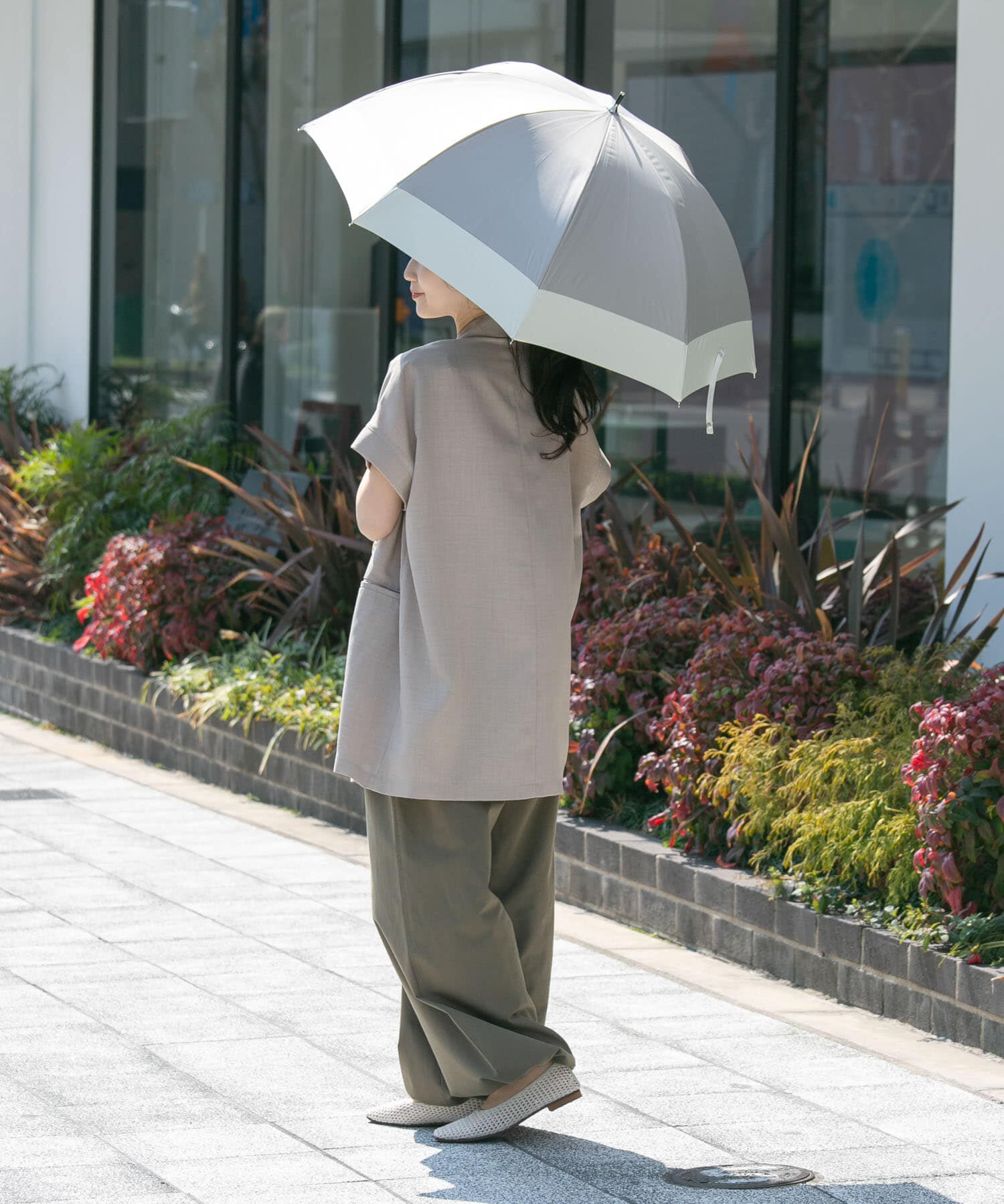 SMELLY「because　晴雨兼用バンブーハンドルバイカラー」|傘|