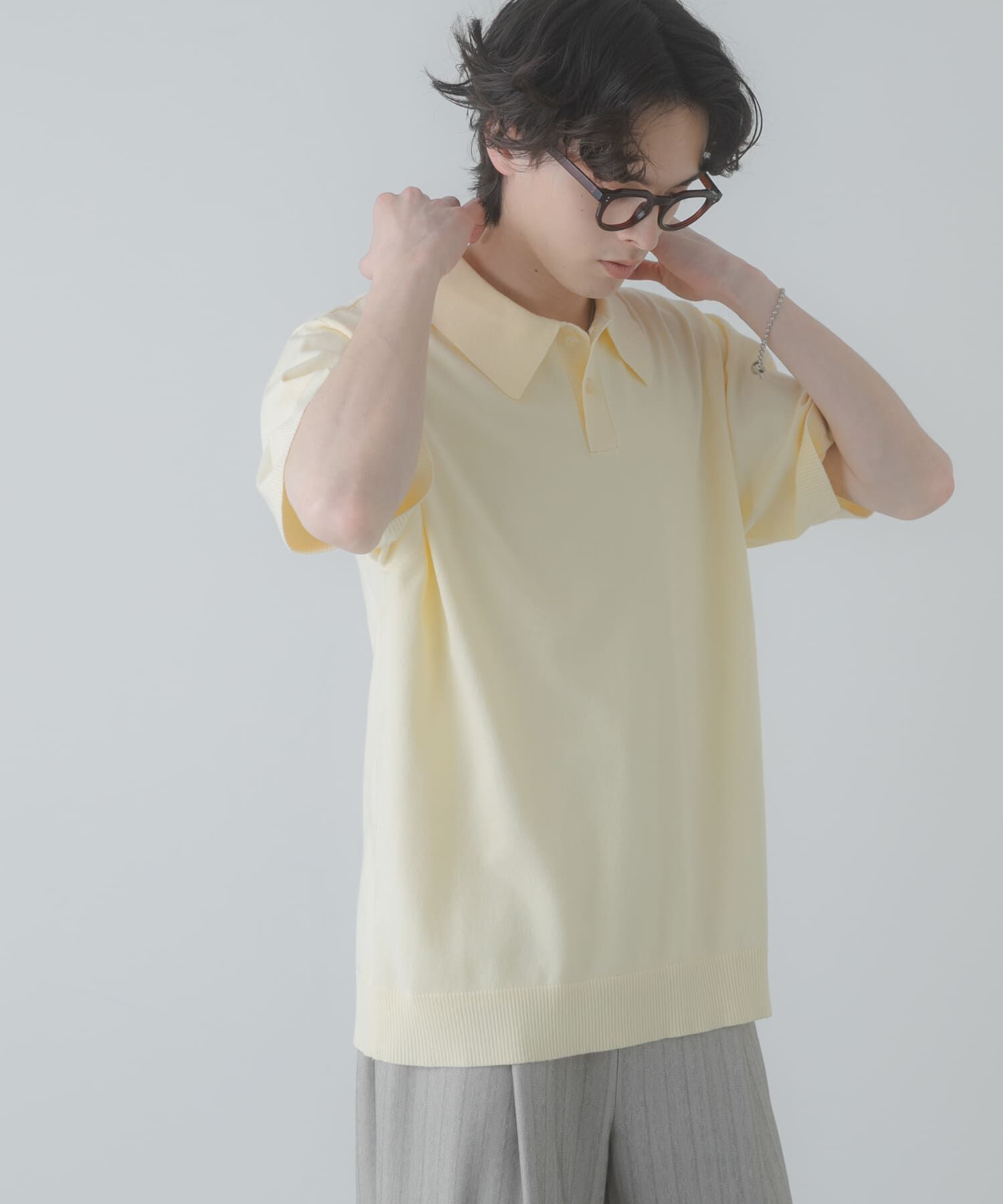 SENSE OF PLACE by URBAN RESEARCH「『洗濯可』ストレッチニットポロショートスリーブTシャツ」|ニット・セーター|