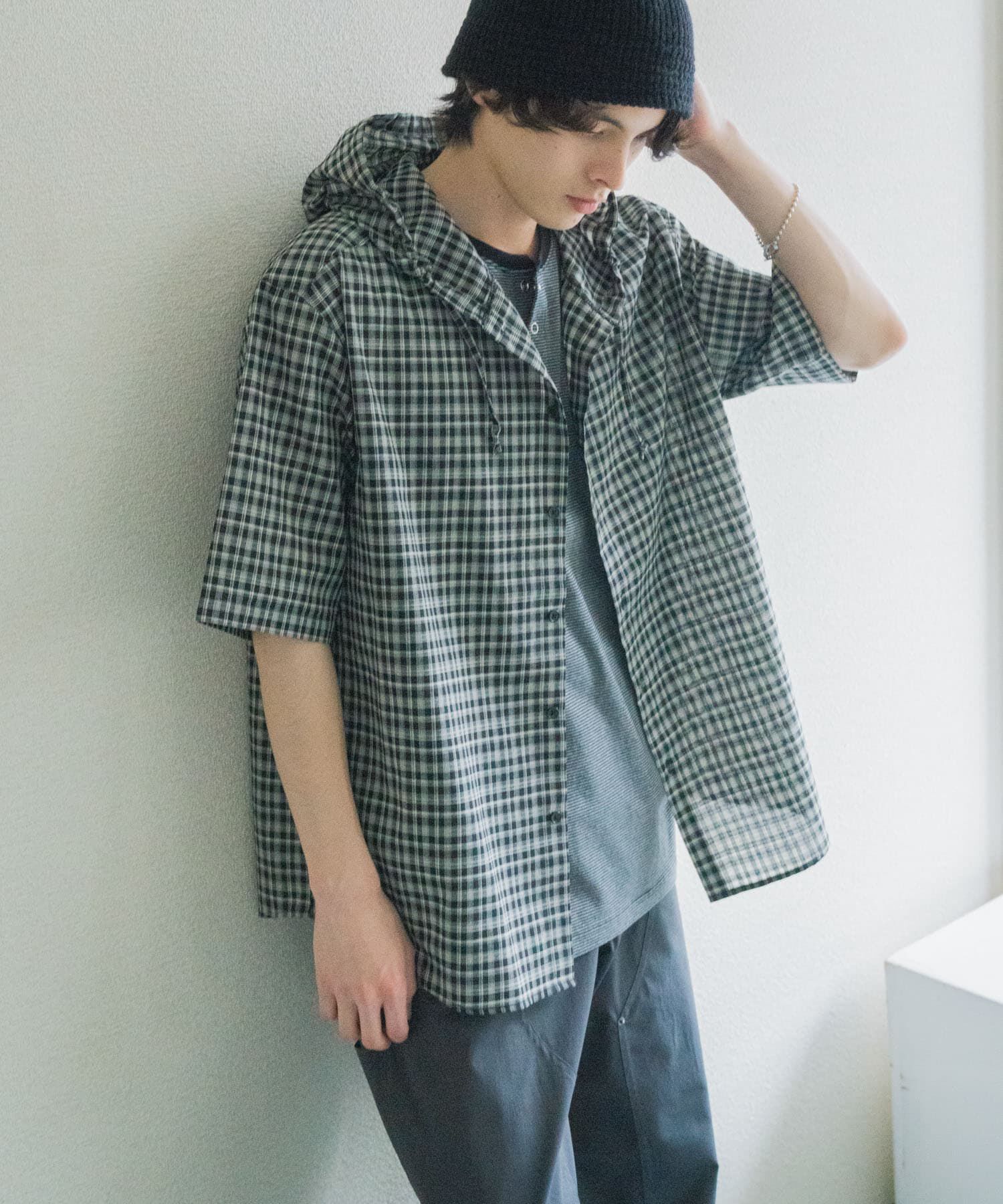 SENSE OF PLACE by URBAN RESEARCH「チェックフーディーシャツ」|シャツ・ブラウス|
