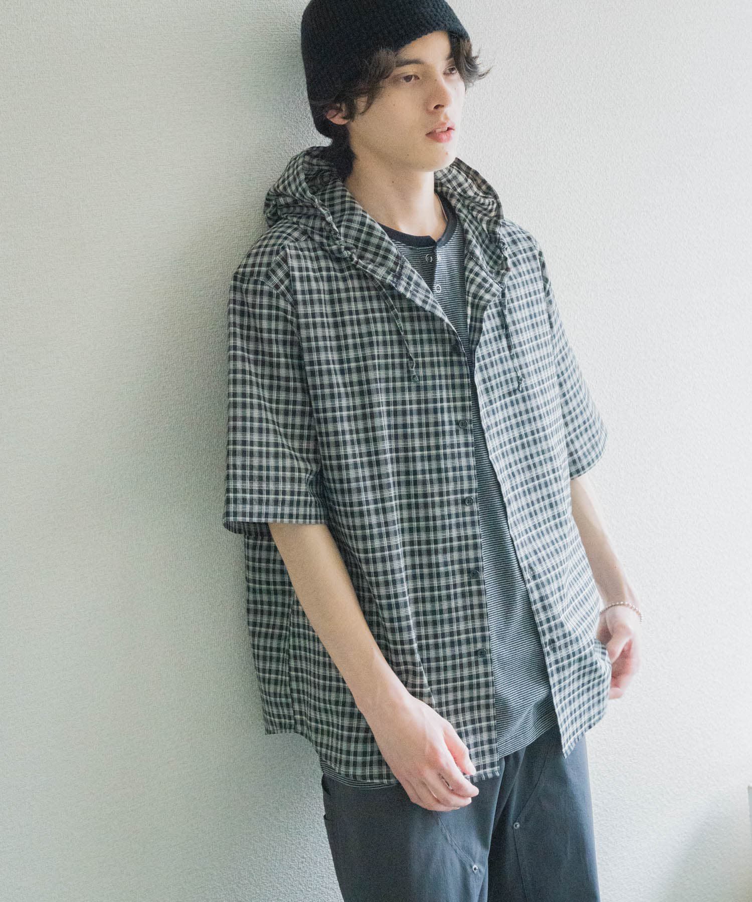 SENSE OF PLACE by URBAN RESEARCH「チェックフーディーシャツ」|シャツ・ブラウス|