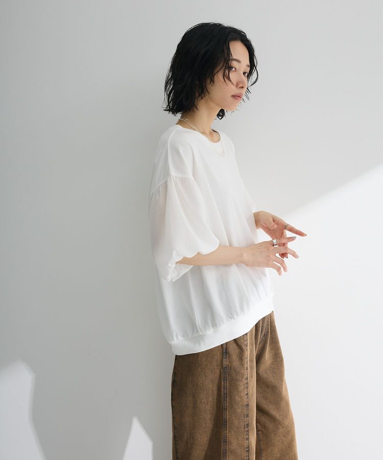 Green Parks「袖バルーンドッキングプルオーバー」|Tシャツ・カットソー|Off White