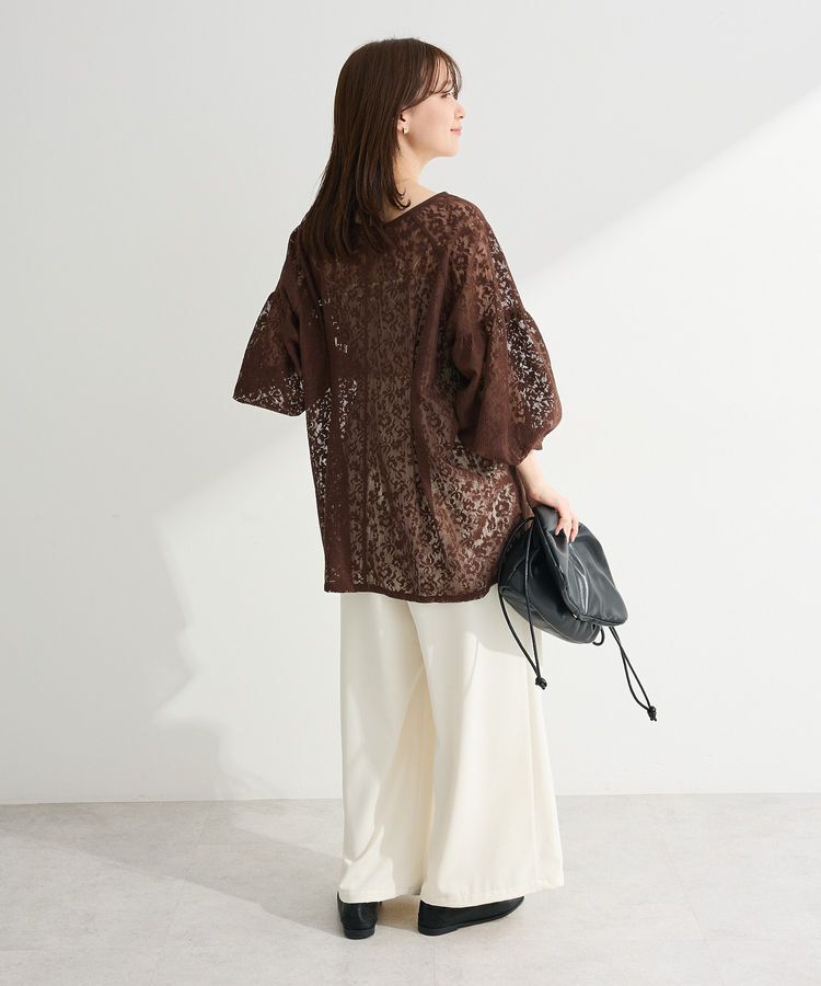 Green Parks「メッシュレースタック入りプルオーバー」|Tシャツ・カットソー|
