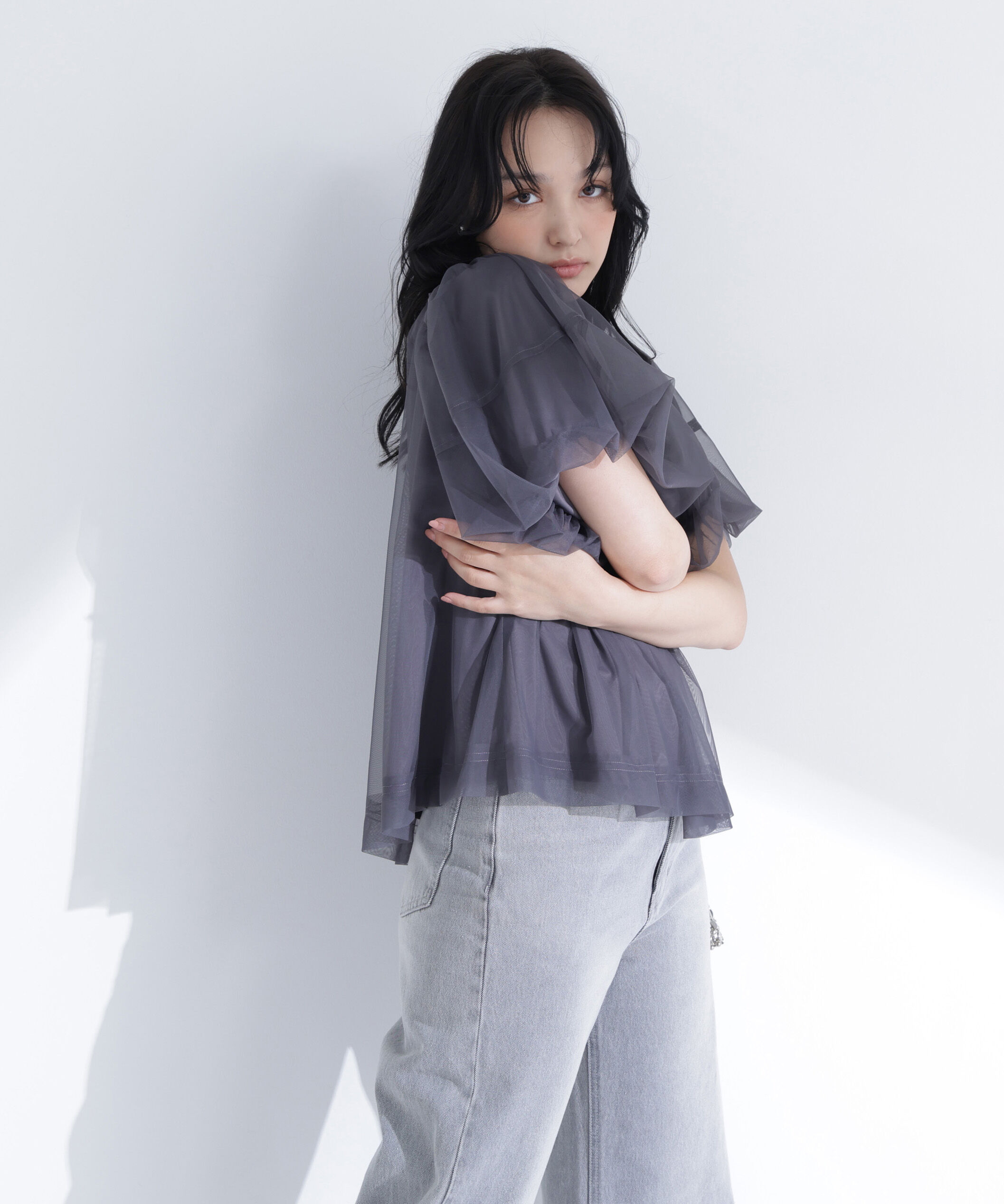  「チュールレイヤードトップス」|Tシャツ・カットソー|