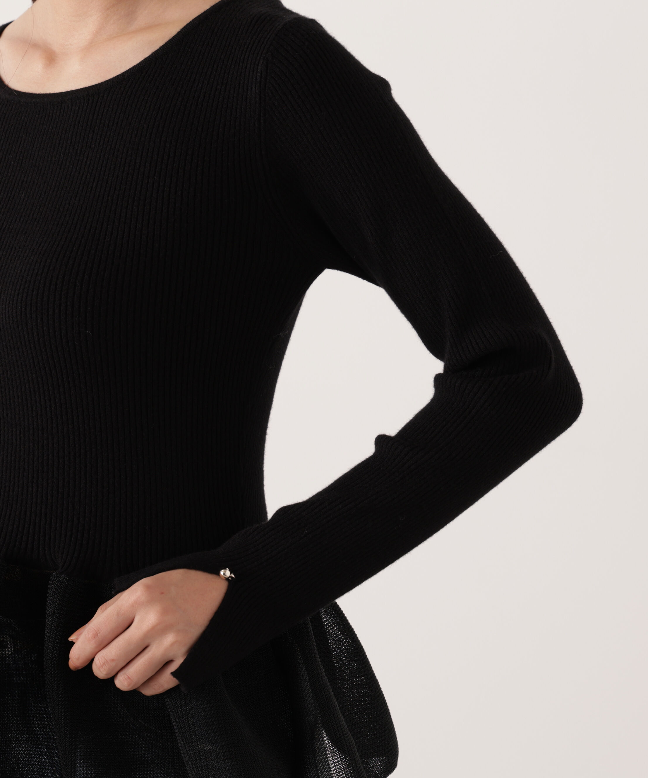 PROPORTION BODY DRESSING「＜ウォッシャブル＞ペプラムリブニット 25AW」|ニット・セーター|