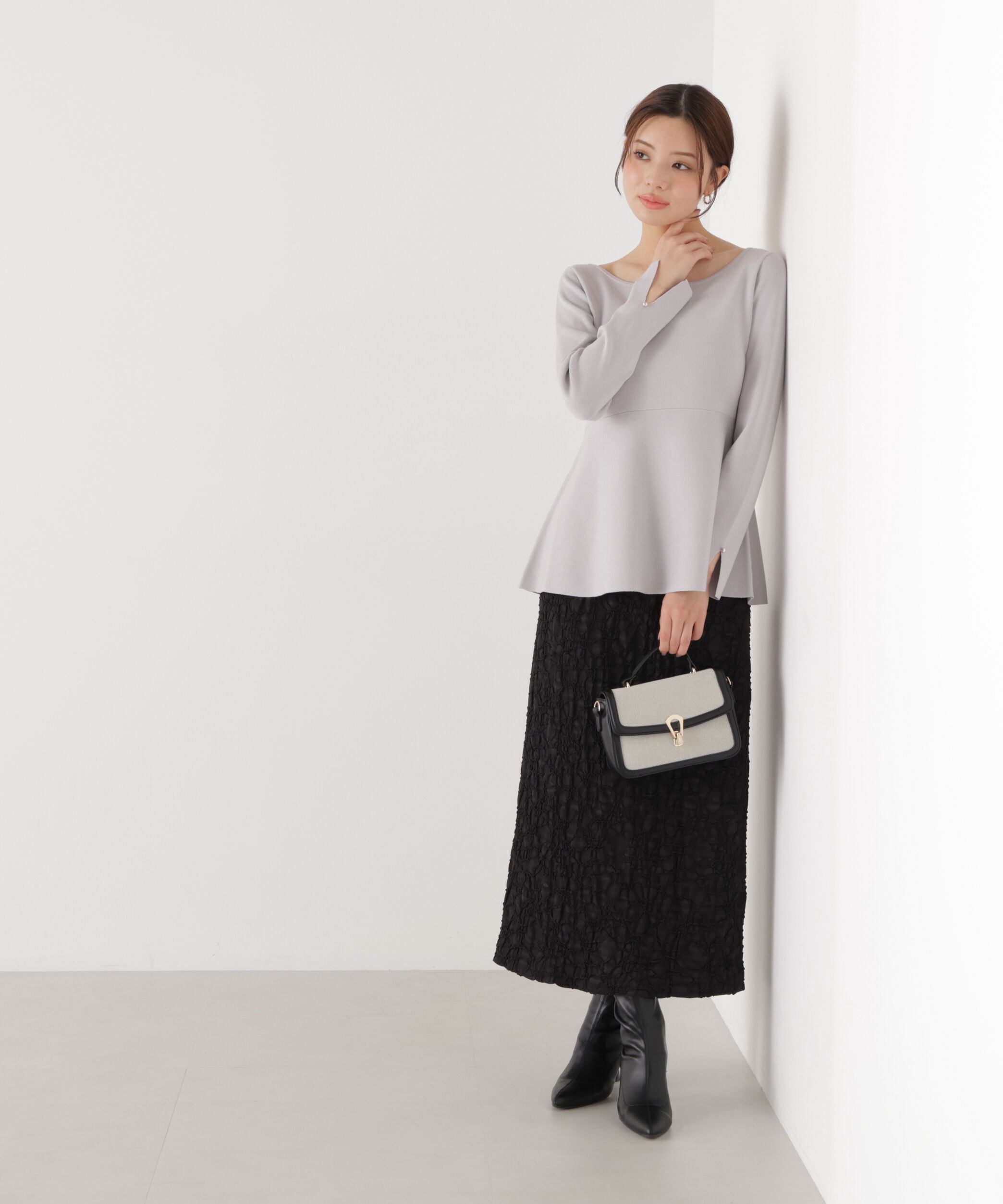 PROPORTION BODY DRESSING「ペプラムベーシックニット　26SS」|ニット・セーター|
