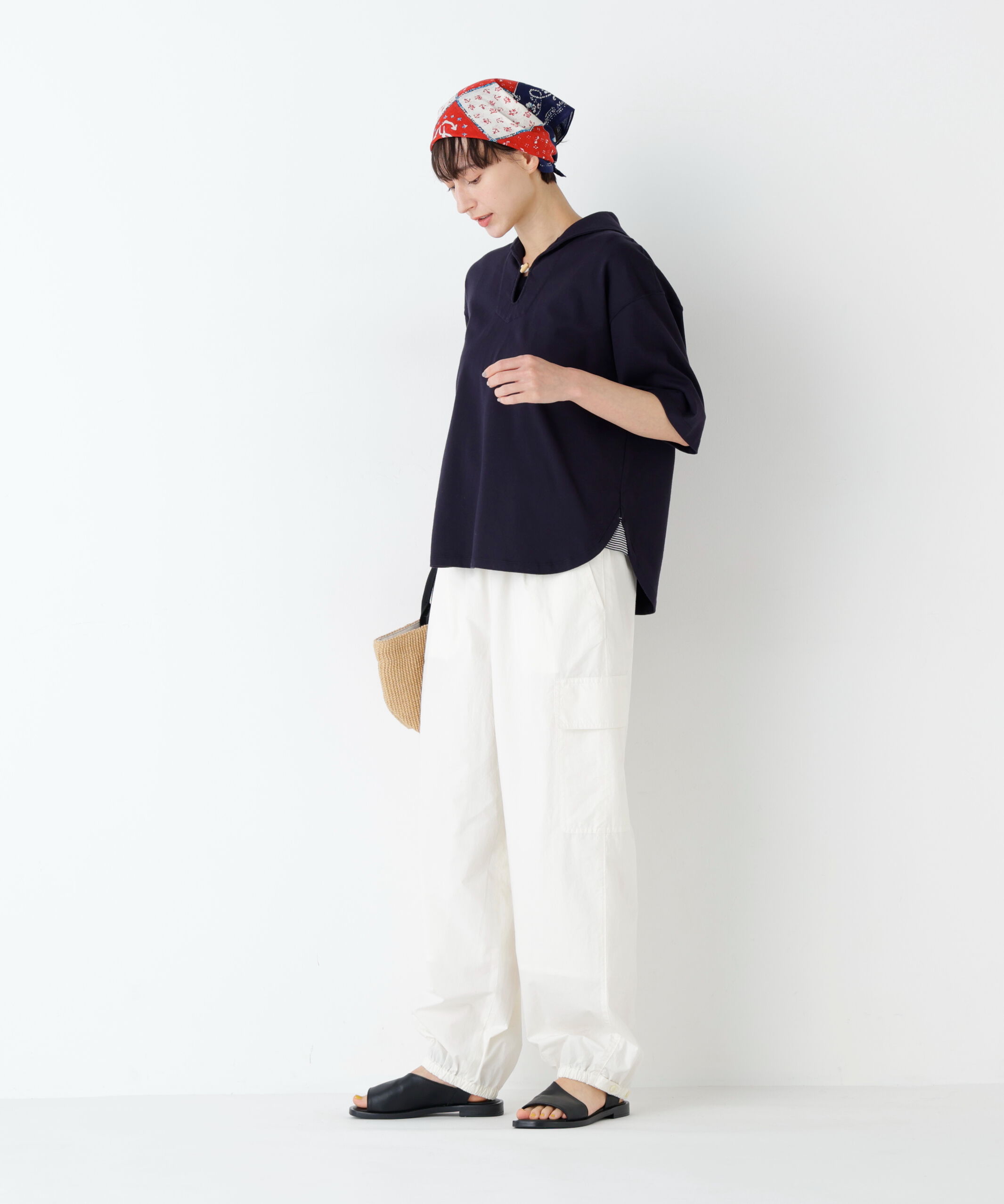  「近江晒コットンタイプライター ドロストカーゴパンツ」|その他|