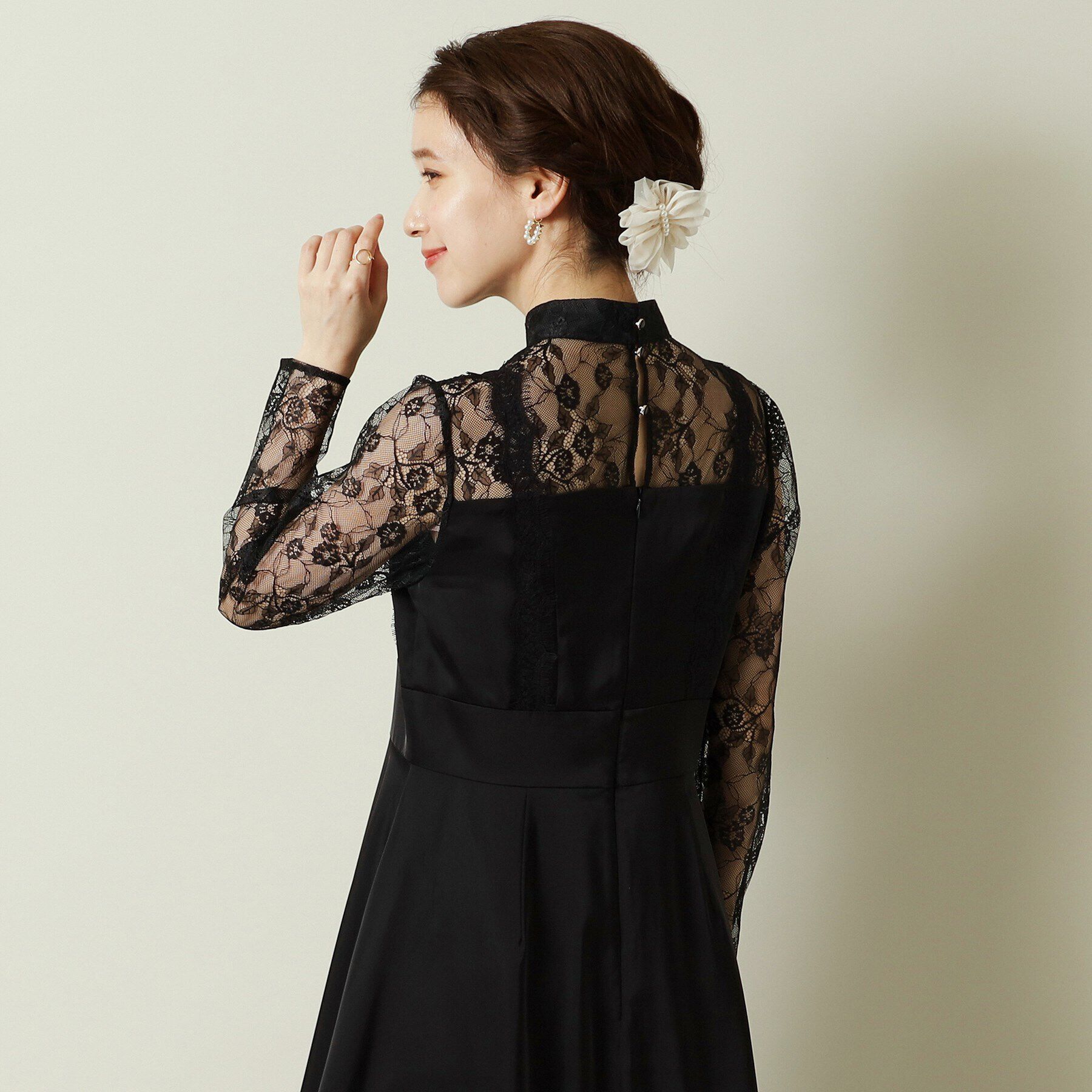 ITS&rsquo;DEMO「【結婚式・パーティに】サテン&times;レースワンピース＜ドレスコレクション＞」|ワンピース|