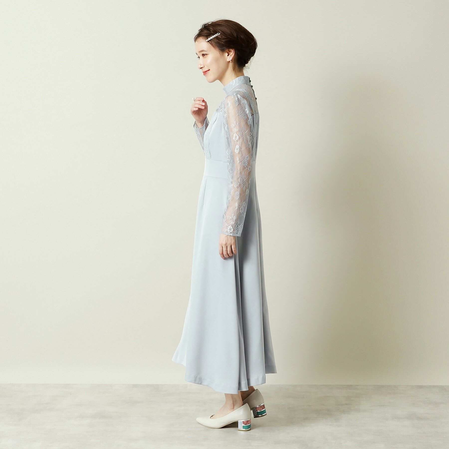 ITS&rsquo;DEMO「【結婚式・パーティに】サテン&times;レースワンピース＜ドレスコレクション＞」|ワンピース|
