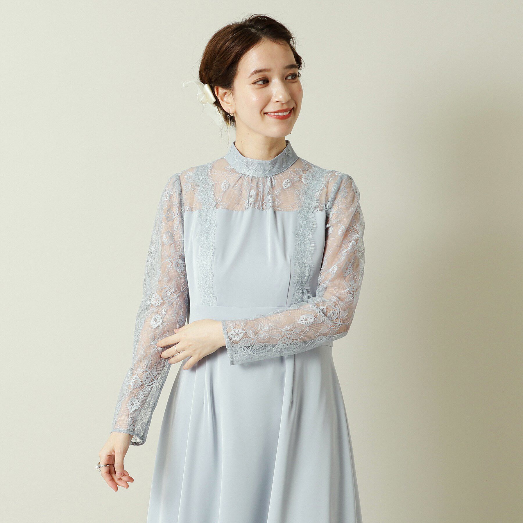 ITS&rsquo;DEMO「【結婚式・パーティに】サテン&times;レースワンピース＜ドレスコレクション＞」|ワンピース|