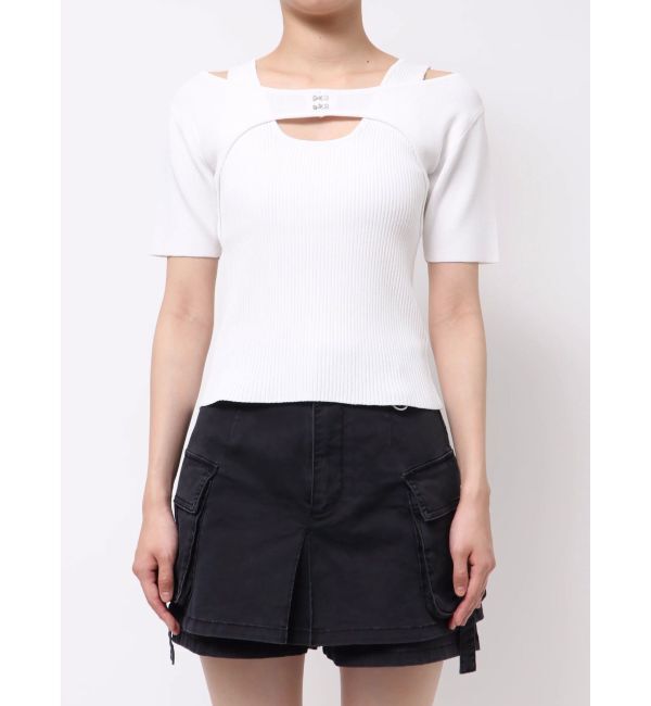 MURUA「フロントホックレイヤードハーフニット」|ニット・セーター|