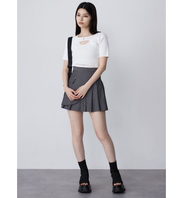 MURUA「フロントホックレイヤードハーフニット」|ニット・セーター|