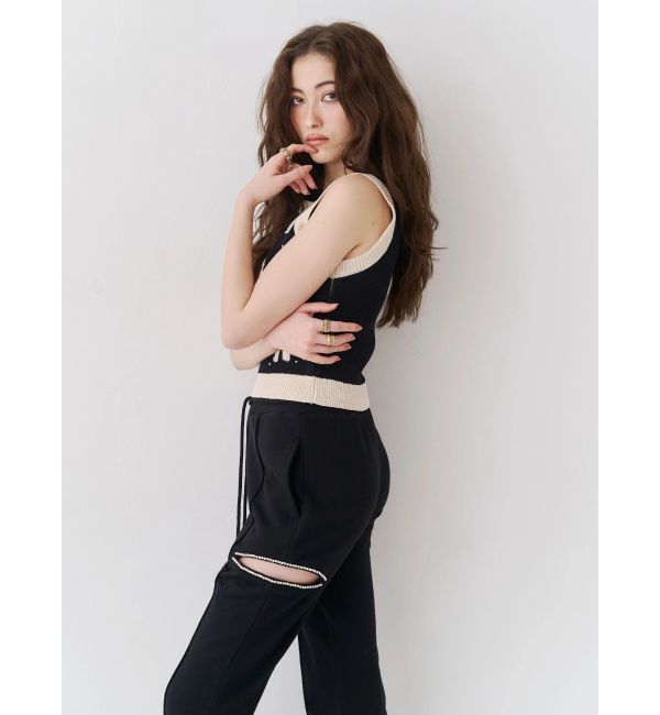EVRIS「ビジューカッティングスウェットフレアパンツ」|その他|