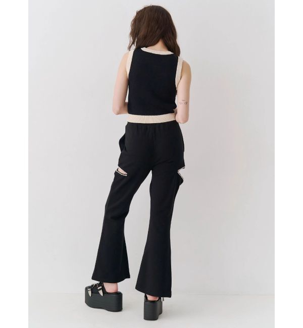 EVRIS「ビジューカッティングスウェットフレアパンツ」|その他|