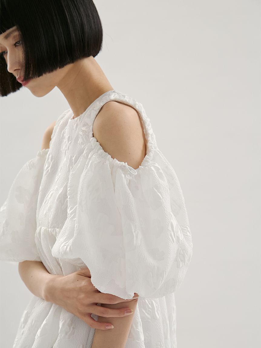emmi atelier「フラワーふくれジャガードブラウス」|シャツ・ブラウス|
