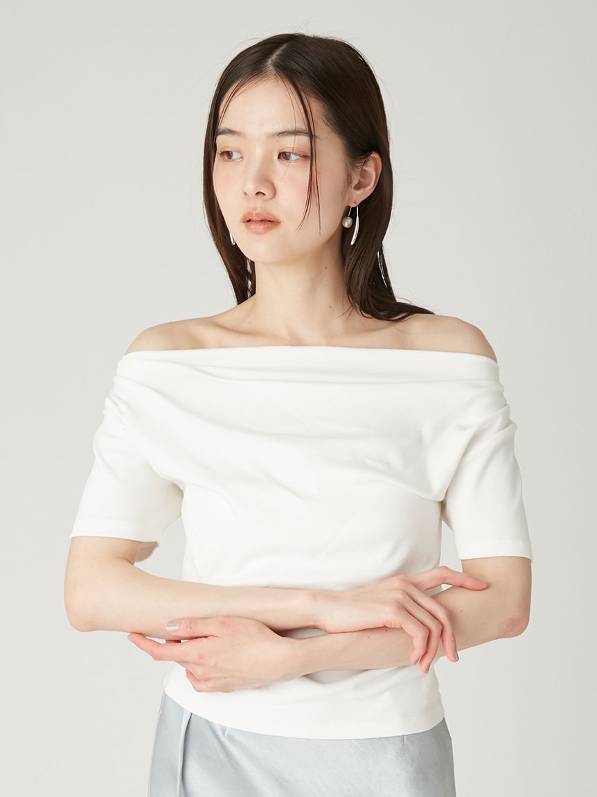 FRAY I.D「ドレープネックオフショルカットソー／ウォッシャブル」|Tシャツ・カットソー|