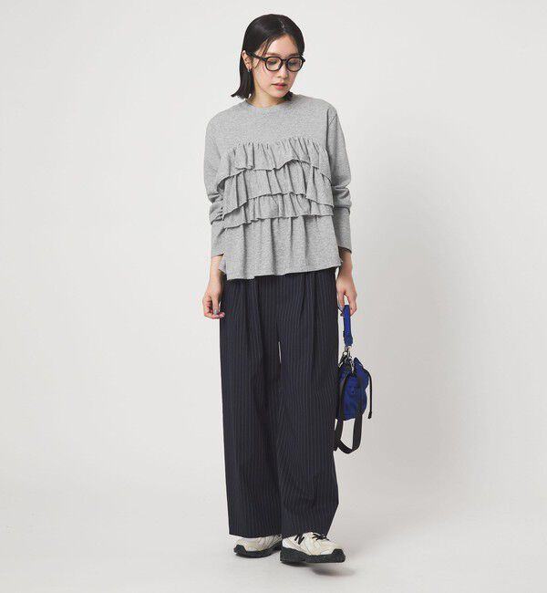 UNITED ARROWS green label relaxing「【WEB限定】＜at ease＞フロント フリル プルオーバー カットソー」|Tシャツ・カットソー|