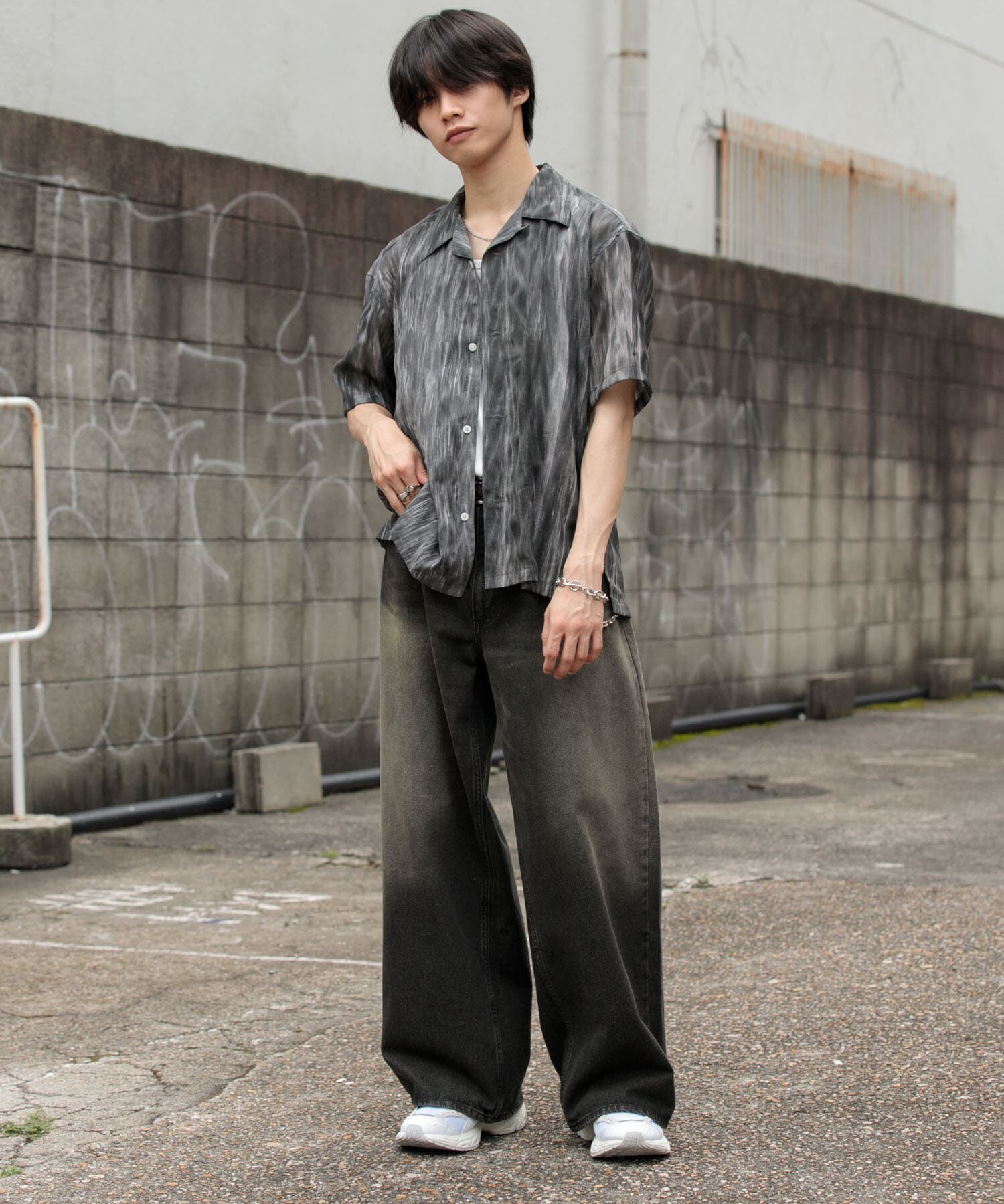 SENSE OF PLACE by URBAN RESEARCH「マーブルプリントオープンカラーシャツ」|シャツ・ブラウス|