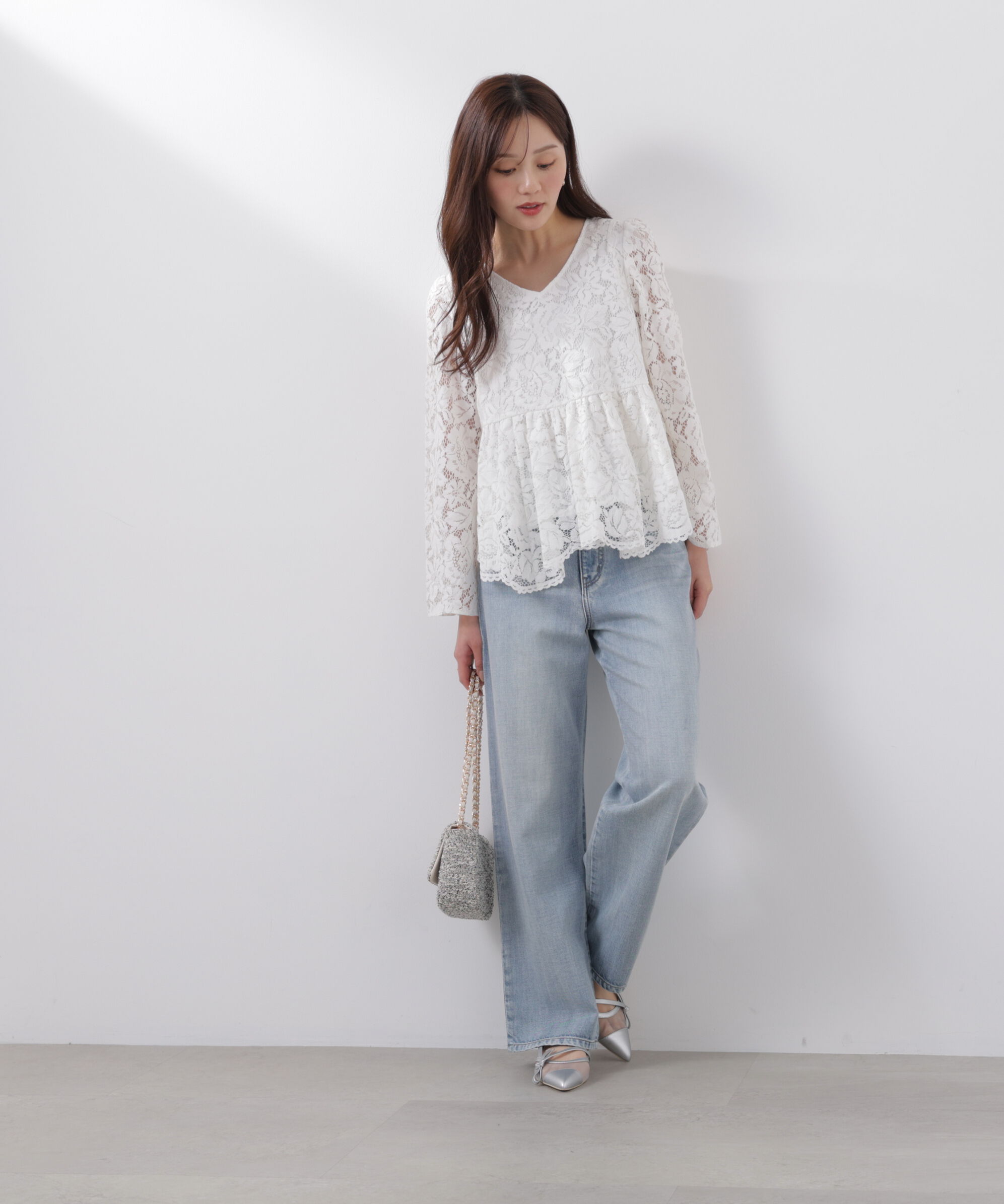 PROPORTION BODY DRESSING「レースペプラムブラウス　26SS」|シャツ・ブラウス|