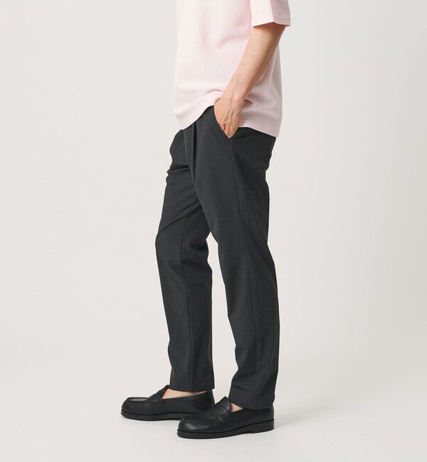 BEAUTY&YOUTH UNITED ARROWS「クールタッチ TR 1プリーツ イージーパンツ NO.5 ストレッチ 接触冷感」|チノ|DK.GRAY