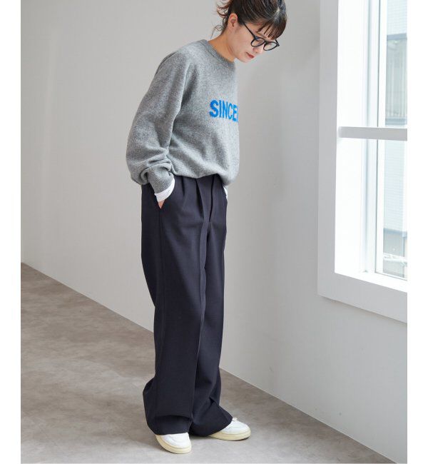 Spick and Span「《追加2》ダブルクロスツータックパンツ」|スラックス|