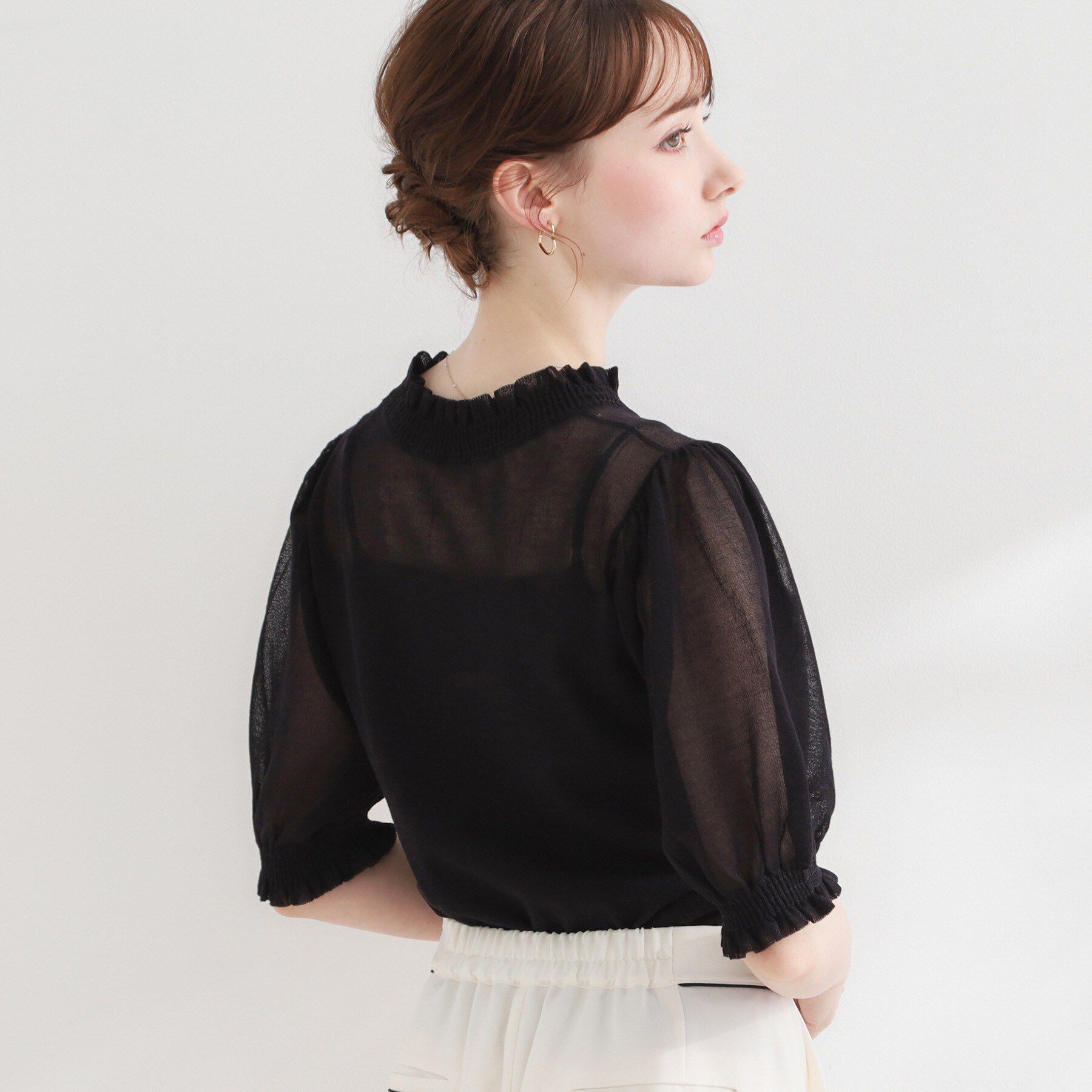 Couture broach「LEVITAシャーリングニットトップス」|ニット・セーター|