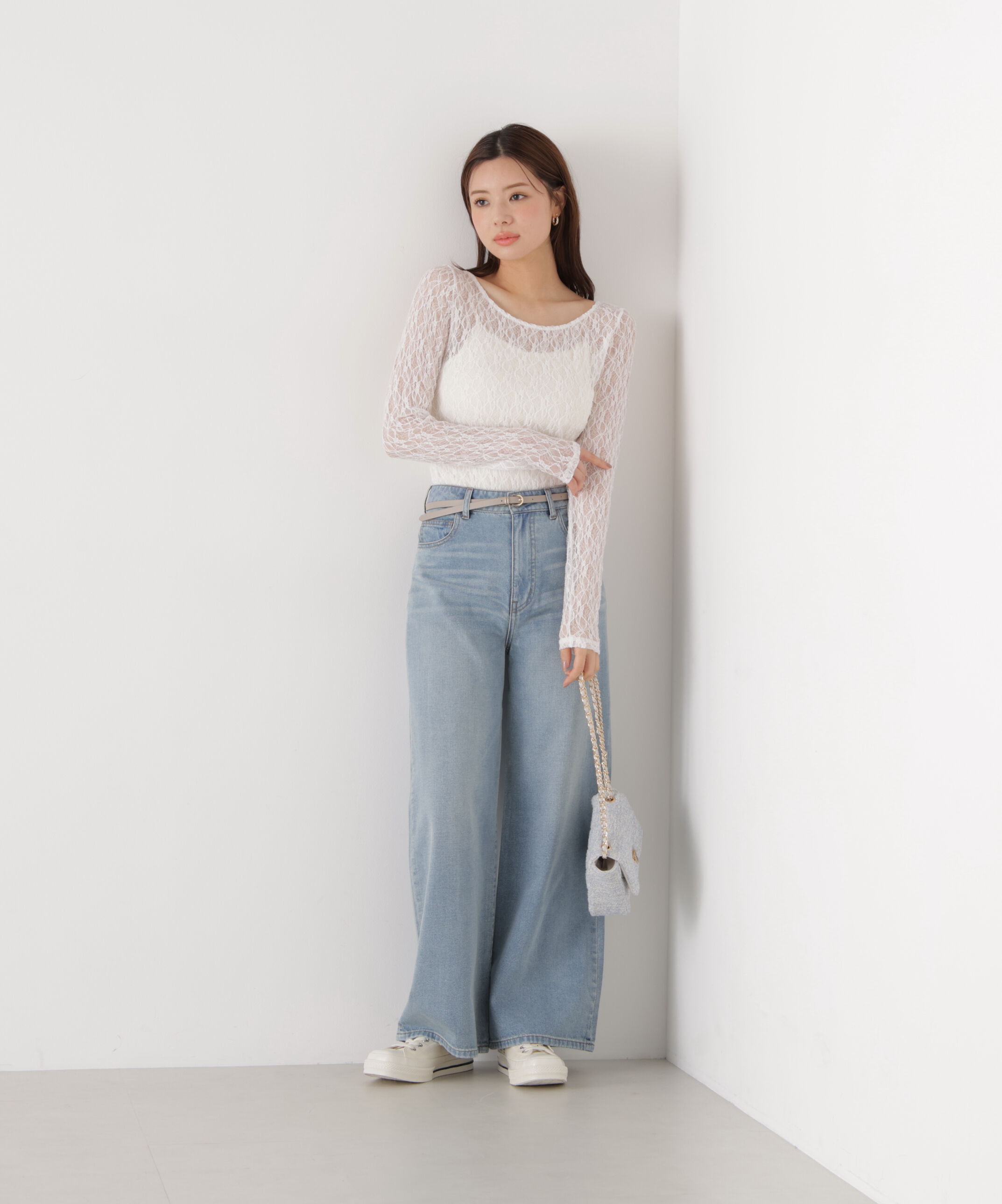 PROPORTION BODY DRESSING「〈a/mie〉ストレッチレース　26SS」|Tシャツ・カットソー|