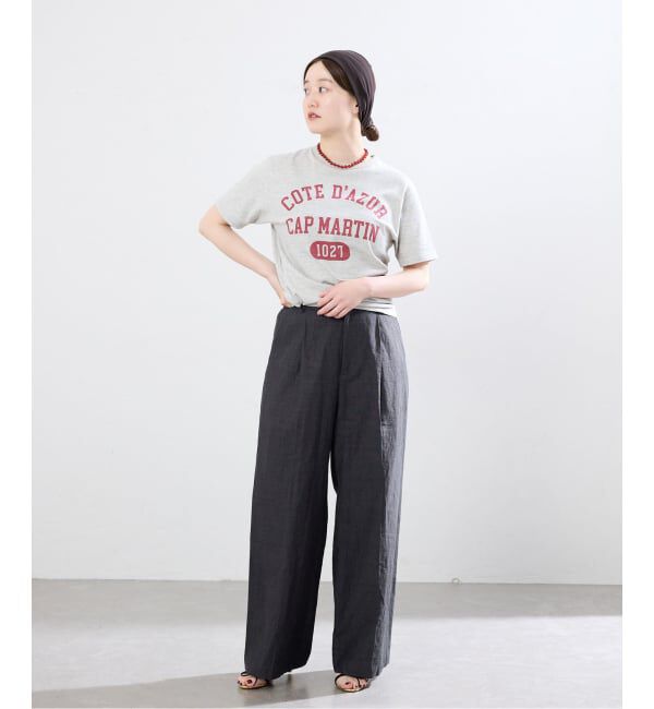 IENA「《セットアップ対応》ウォッシャブル リネン混スラックス」|スラックス|