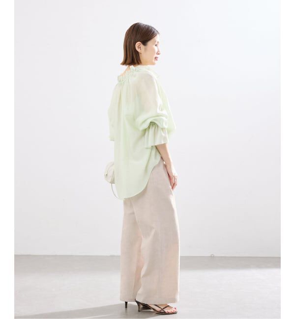 IENA「《セットアップ対応》ウォッシャブル リネン混スラックス」|スラックス|