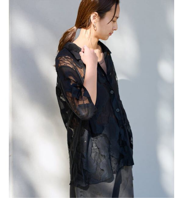 FRAMeWORK「≪追加予約≫ESTHE OVERSIZED SHEER LACE シャツ」|シャツ・ブラウス|