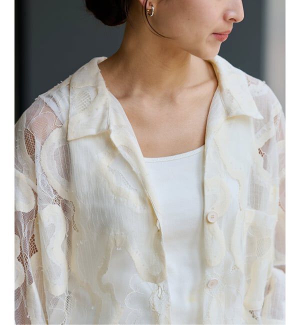 FRAMeWORK「≪追加予約≫ESTHE OVERSIZED SHEER LACE シャツ」|シャツ・ブラウス|