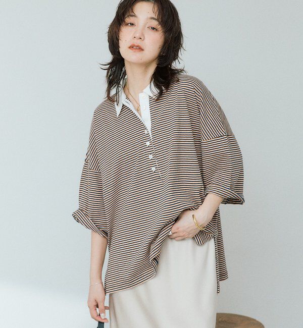  「【レトロな雰囲気に】マルチボーダーポロ」|Tシャツ・カットソー|