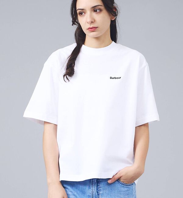 Rouge vif「【Barbour / バブアー】マージョリーコットンロゴ刺繍Tシャツ / MAR」|Tシャツ・カットソー|ホワイト