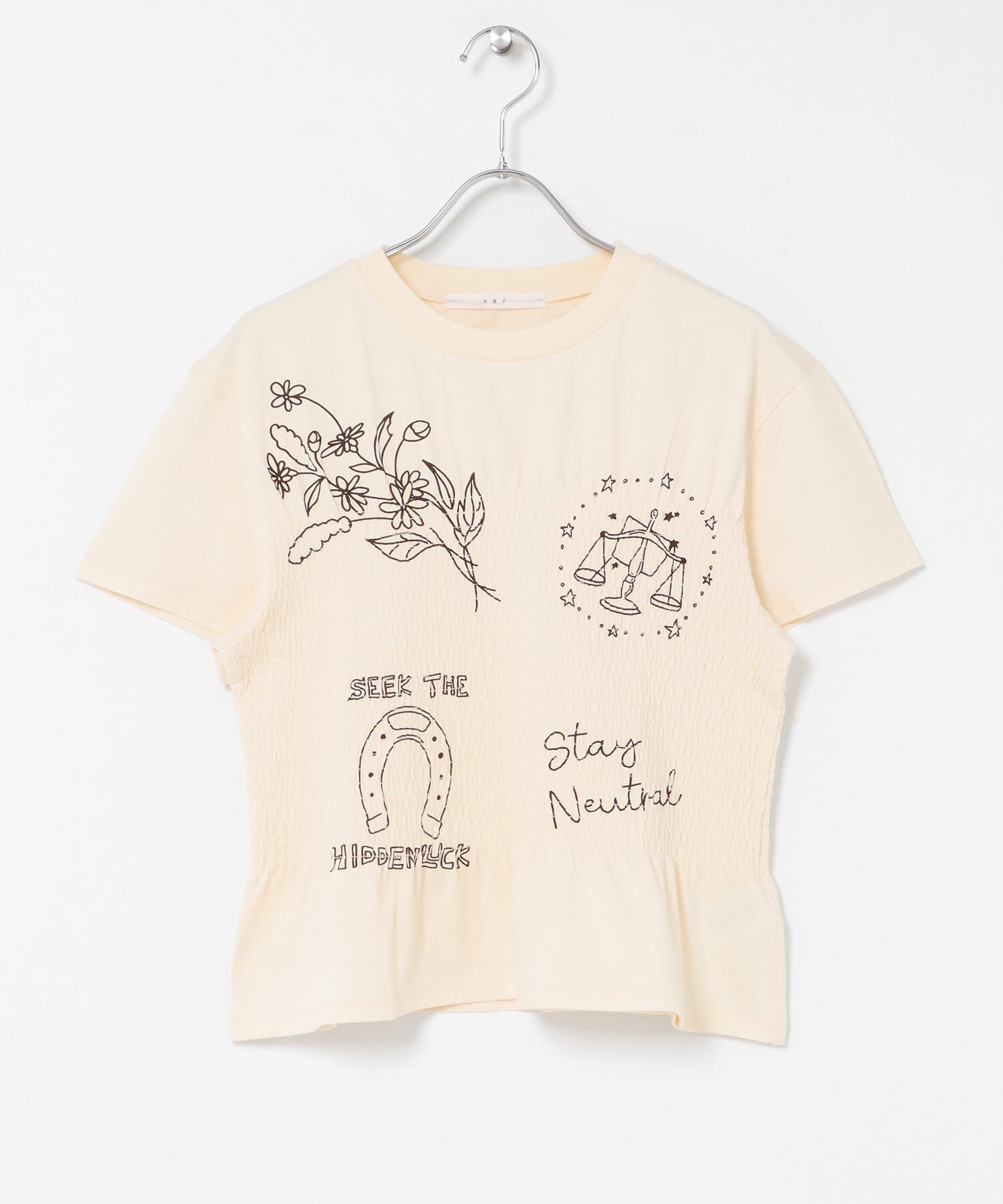  「シャーリングデザインプリントTEE」|Tシャツ・カットソー|