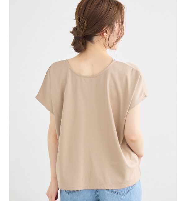  「フロントレースVネックカットソー」|Tシャツ・カットソー|