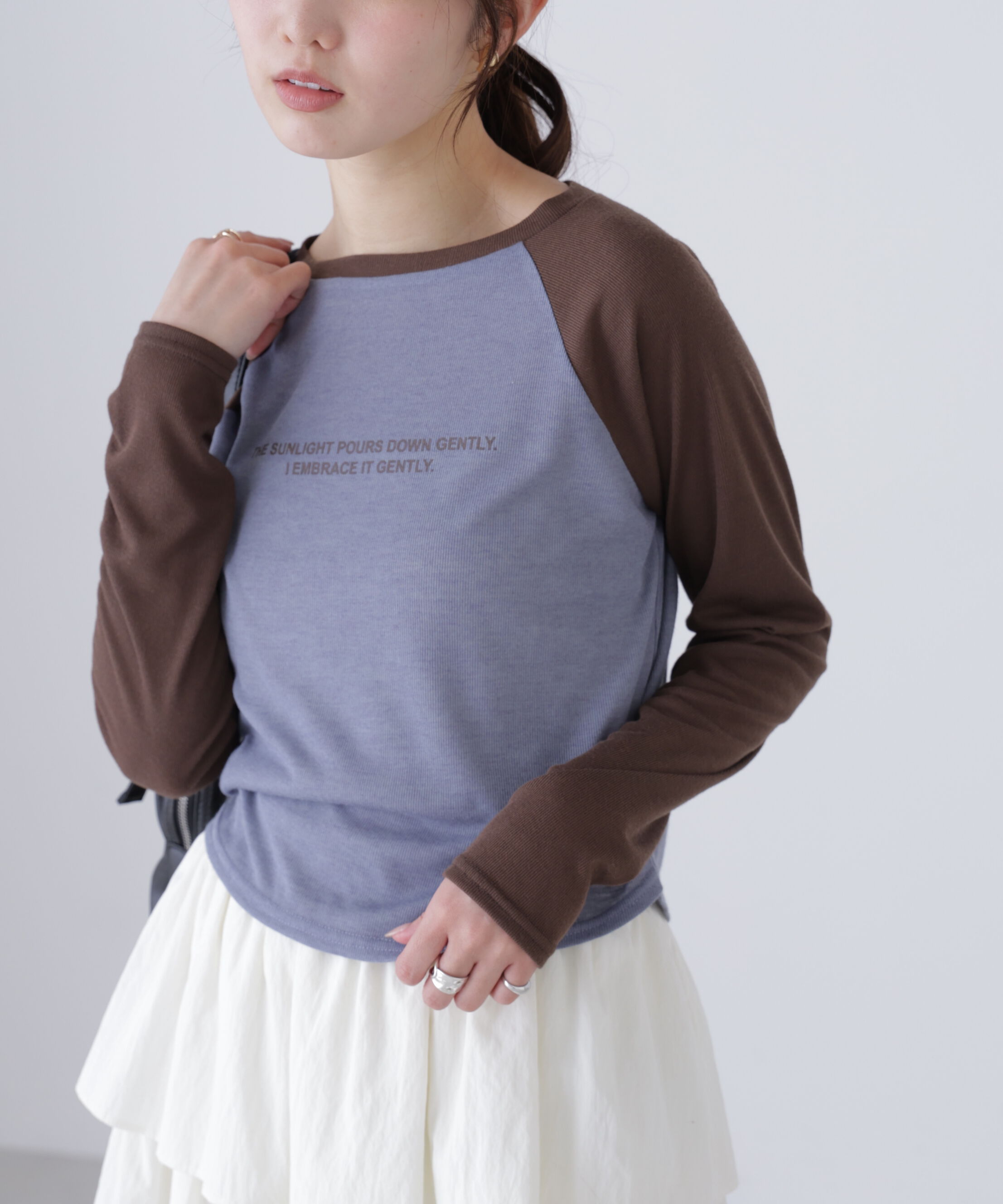  「シアー天竺ラグラン長袖カットソー」|Tシャツ・カットソー|