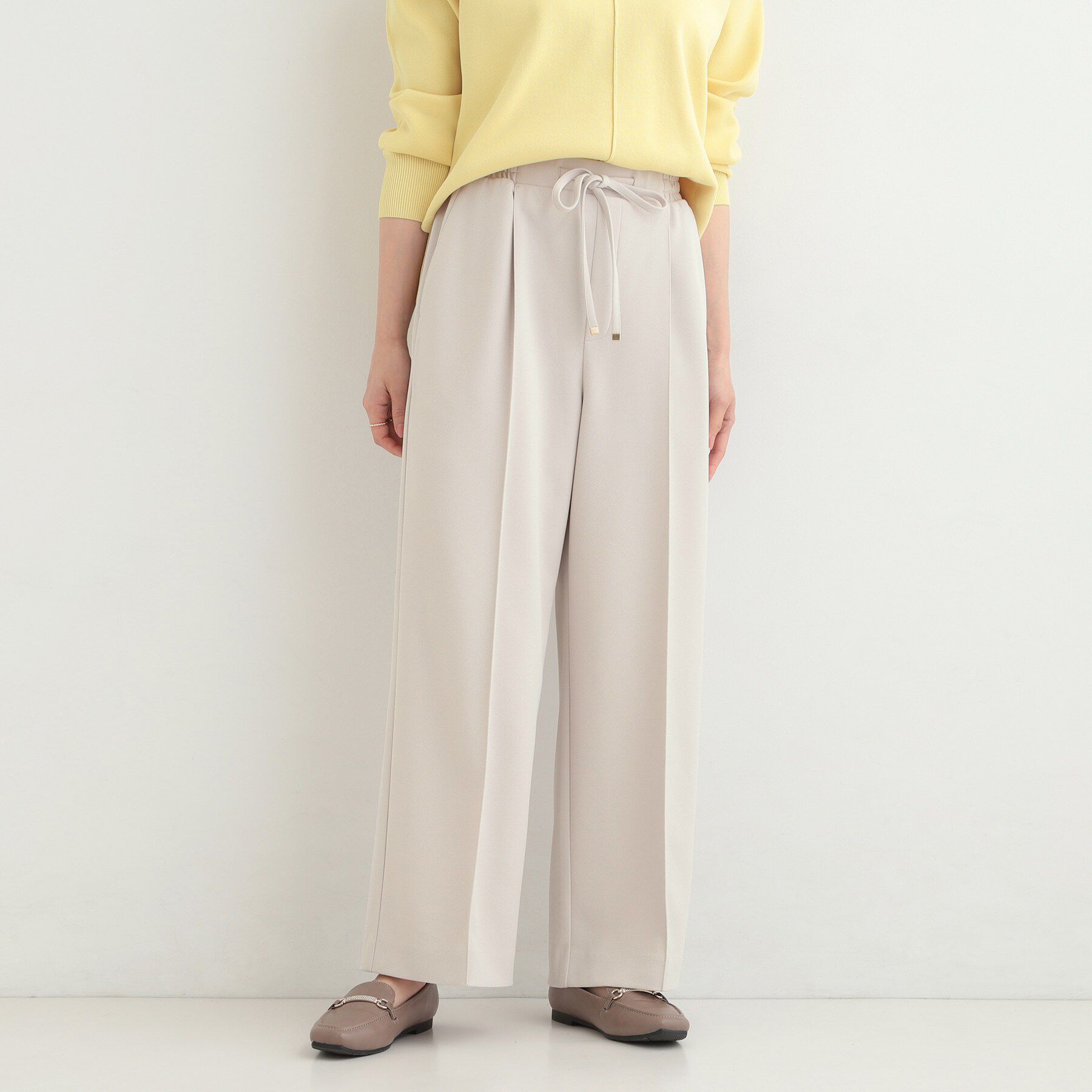 SHOO･LA･RUE「【高レビュー/S-LL/着丈選べる/洗濯後しわになりにくい】スマートに見えるイージーワイドパンツ」|その他|